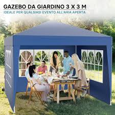 Il gazebo Wiltec 3x3 m blu è una struttura versatile e funzionale