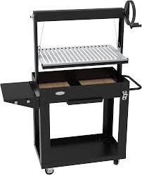 Il barbecue a carbone e legna SANTA MARIA presenta un design con altezza regolabile