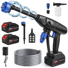L'idropulitrice a batteria è un modello portatile senza fili che offre una pressione di 26 bar