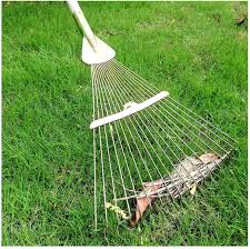 Rastrello per Foglie in Metallo Regolabile è uno strumento versatile progettato per la pulizia di prati e giardini. Realizzato in metallo resistente